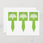 3 Lente Boom Groen/Wit Bruiloft Cup Cake Picks Briefkaart (Voorkant / Achterkant)