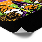 3 Leopard Pset Gnomen Pumpkin Retro Halloween Cos. Poster (Hoek)