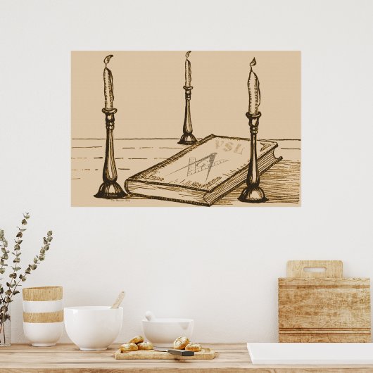 3-Lesser-lampjes Poster (Keuken)