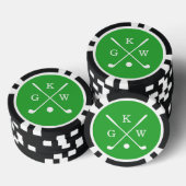 3-letter golfclubs Groen Monogram Poker Chips (Opstapeling)
