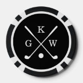 3-letter golfclubs Monogram Poker Chips (Achterkant)