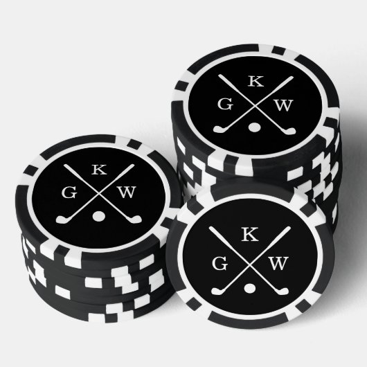 3-letter golfclubs Monogram Poker Chips (Opstapeling)