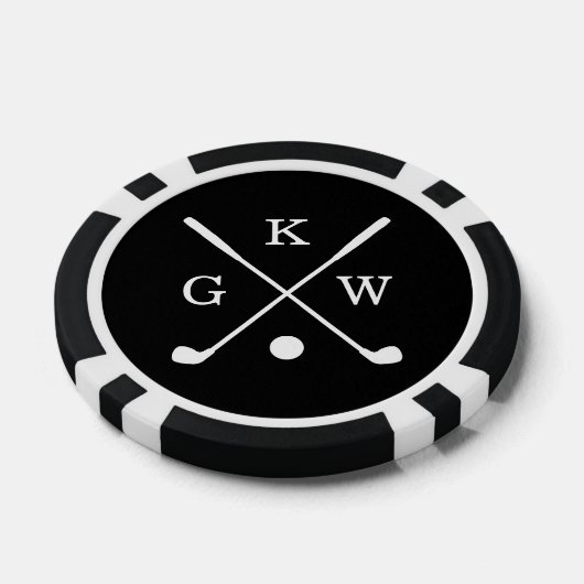 3-letter golfclubs Monogram Poker Chips (Enkel)