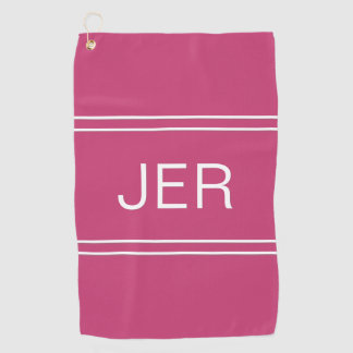 3 Letter Initialen Monogram Hot Pink Golfer's Best Golfhanddoek