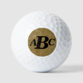 3 Letter Monogram Initiaal beige bruin leder Kijk  Golfballen (Voorkant)