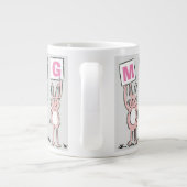 3 Letter-naam Fun Rabbits Design Grote Koffiekop (Achterkant)