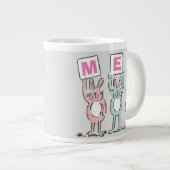 3 Letter-naam Fun Rabbits Design Grote Koffiekop (Voorkant rechts)