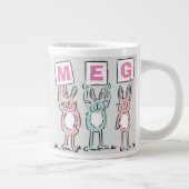 3 Letter-naam Fun Rabbits Design Grote Koffiekop (Rechts)