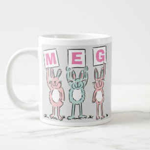 3 Letter-naam Fun Rabbits Design Grote Koffiekop