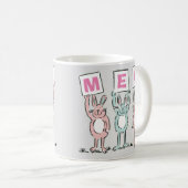 3 Letter-naam Fun Rabbits Design Koffiemok (Voorkant rechts)