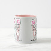 3 Letter-naam Fun Rabbits Design Mok (Midden)