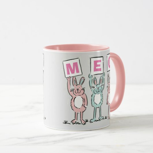 3 Letter-naam Fun Rabbits Design Mok (Voorkant rechts)