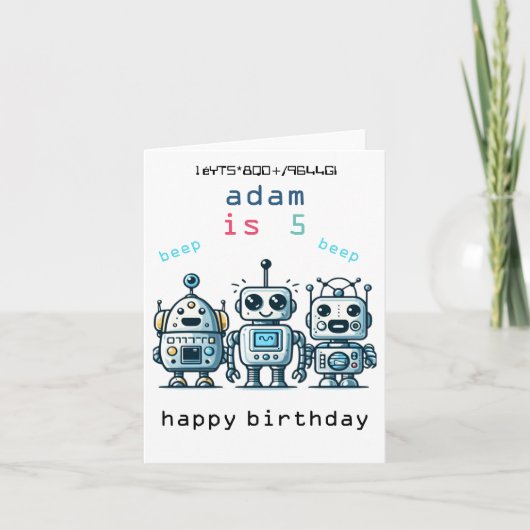3 leuke  retro Sci Fi Robot Verjaardagskaarten Bedankkaart (Voorkant)