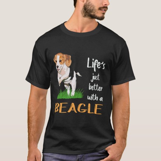 3 Leven is gewoon beter met een beagle T-shirt (Voorkant)