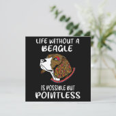 3 Leven Zonder Een Beagle Kaart (Staand voorkant)