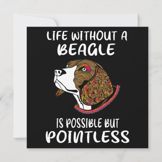 3 Leven Zonder Een Beagle Kaart (Voorkant)