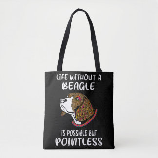 3 Levensduur zonder beagle Tote Bag