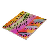 3 libellen Abstract digitaal schilderen Tegeltje (Zijkant)