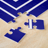 3 Lijst Monogram | Navy Blue en White Legpuzzel (Zijkant)