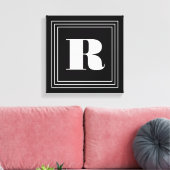 3 Lijst Monogram | Zwart-wit Canvas Afdruk (Insitu (Woonkamer))