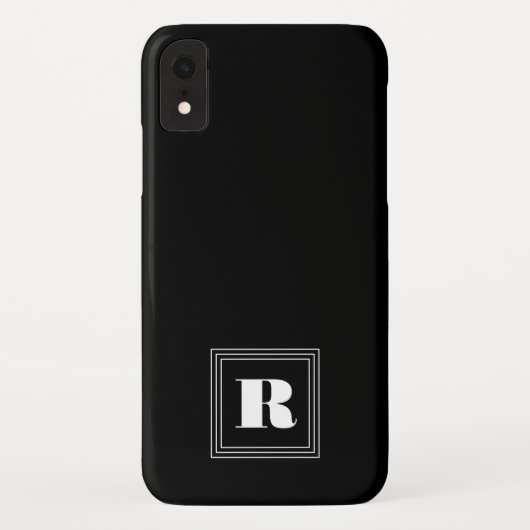3 Lijst Monogram | Zwart-wit Case-Mate iPhone Case (Achterkant)