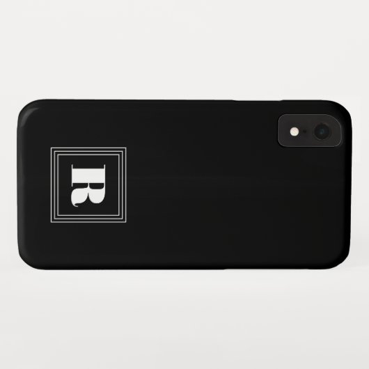3 Lijst Monogram | Zwart-wit Case-Mate iPhone Case (Achterkant (horizontaal))
