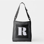 3 Lijst Monogram | Zwart-wit Crossbody Tas (Voorkant)