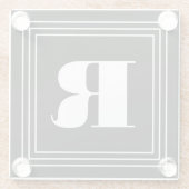 3 Lijst Monogram | Zwart-wit Glazen Onderzetter (Achterkant)