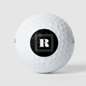 3 Lijst Monogram | Zwart-wit Golfballen (Voorkant)