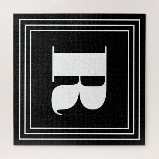 3 Lijst Monogram | Zwart-wit Legpuzzel (Horizontaal)