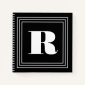 3 Lijst Monogram | Zwart-wit Notitieboek (Voorkant)