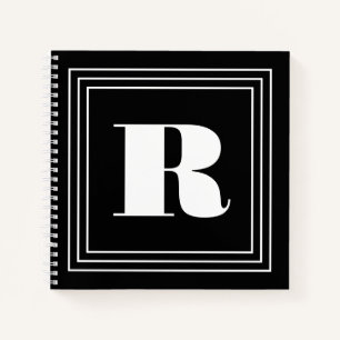 3 Lijst Monogram   Zwart-wit Notitieboek