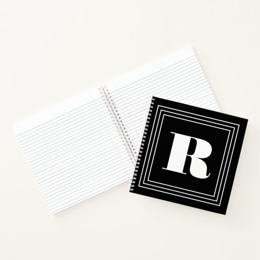 3 Lijst Monogram | Zwart-wit Notitieboek (Binnen)