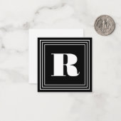 3 Lijst Monogram | Zwart-wit Notitiekaartje (Voorkant / Achterkant in situ)