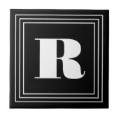 3 Lijst Monogram | Zwart-wit Tegeltje (Voorkant)