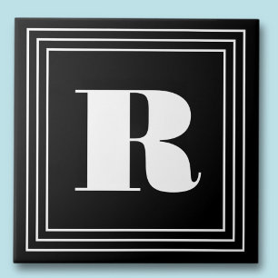 3 Lijst Monogram   Zwart-wit Tegeltje