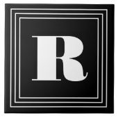 3 Lijst Monogram | Zwart-wit Tegeltje (Voorkant)