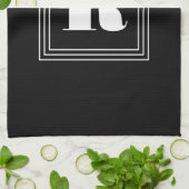 3 Lijst Monogram | Zwart-wit Theedoek (Gevouwen)