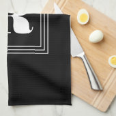 3 Lijst Monogram | Zwart-wit Theedoek (Quarter Fold)