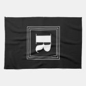 3 Lijst Monogram | Zwart-wit Theedoek (Horizontaal)