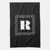 3 Lijst Monogram | Zwart-wit Theedoek (Verticaal)