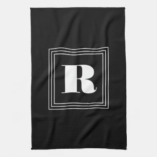 3 Lijst Monogram   Zwart-wit Theedoek