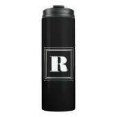 3 Lijst Monogram | Zwart-wit Thermosbeker (Voorkant)