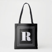 3 Lijst Monogram | Zwart-wit Tote Bag (Voorkant)