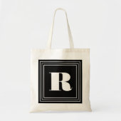 3 Lijst Monogram | Zwart-wit Tote Bag (Voorkant)