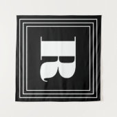 3 Lijst Monogram | Zwart-wit Wandkleed (Voorkant (horizontaal))