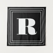3 Lijst Monogram | Zwart-wit Wandkleed (Voorkant)