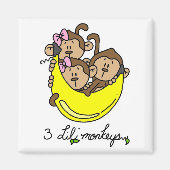 3 Li'l Monkeys Tshirts en Gifts Magneet (Voorkant)
