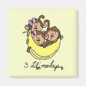 3 Li'l Monkeys Tshirts en Gifts Magneet (Voorkant)