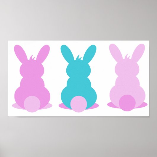 3 liter bunnies in pastelkleuren poster (Voorkant)